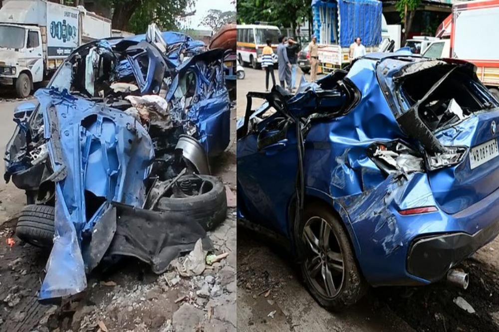 180 किमी प्रतितास वेगात BMW; डंपरला भीषण धडक